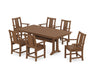 POLYWOOD® Prairie Arm Chair 7-Piece Farmhouse Dining Set with Trestle Legs in Black
