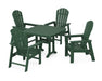 POLYWOOD South Beach 5-Piece Dining Set with Trestle Legs in Green