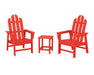 POLYWOOD® Long Island 3-Piece Upright Adirondack Chair Set in Aruba