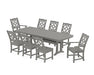 Martha Stewart by POLYWOOD Chinoiserie 9-Piece Dining Set with Trestle Legs in Slate Grey