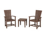 POLYWOOD® Quattro 3-Piece Upright Adirondack Chair Set in Mahogany