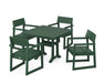 POLYWOOD EDGE 5-Piece Farmhouse Dining Set With Trestle Legs in Green