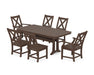 POLYWOOD Braxton 7-Piece Dining Set with Trestle Legs in Mahogany