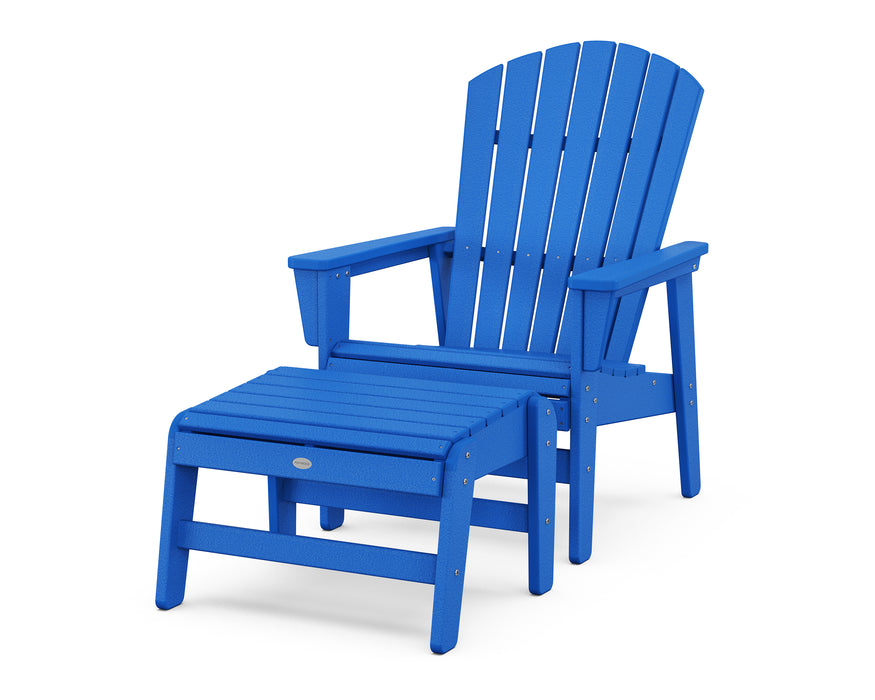 POLYWOOD® Nautical Grand Upright Adirondack Chair with Ottoman in Sand