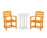 POLYWOOD La Casa Café 3-Piece Round Dining Set in Tangerine