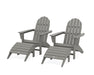 POLYWOOD Vineyard Adirondack Chair 4-Piece Set with Ottomans in Slate Grey