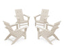 POLYWOOD 4-Piece Modern Adirondack Chair Conversation Set in Sand
