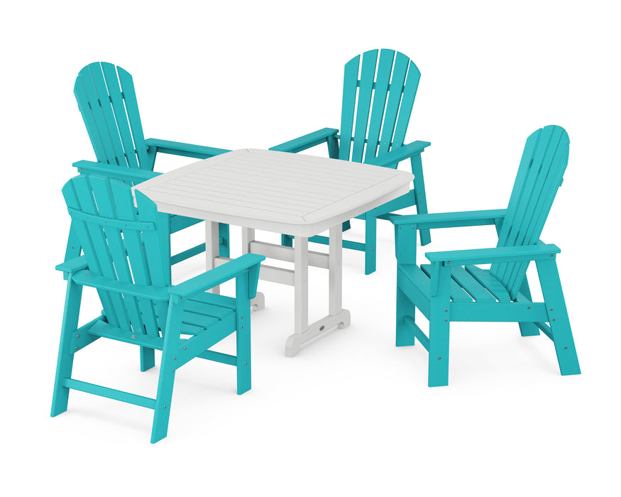 POLYWOOD South Beach 5-Piece Dining Set with Trestle Legs in Aruba
