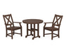 POLYWOOD Braxton 3-Piece Round Dining Set in Mahogany