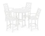 Martha Stewart by POLYWOOD Chinoiserie 5-Piece Round Farmhouse Bar Set in White