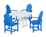 POLYWOOD Classic Adirondack 5-Piece Dining Set with Trestle Legs in Pacific Blue