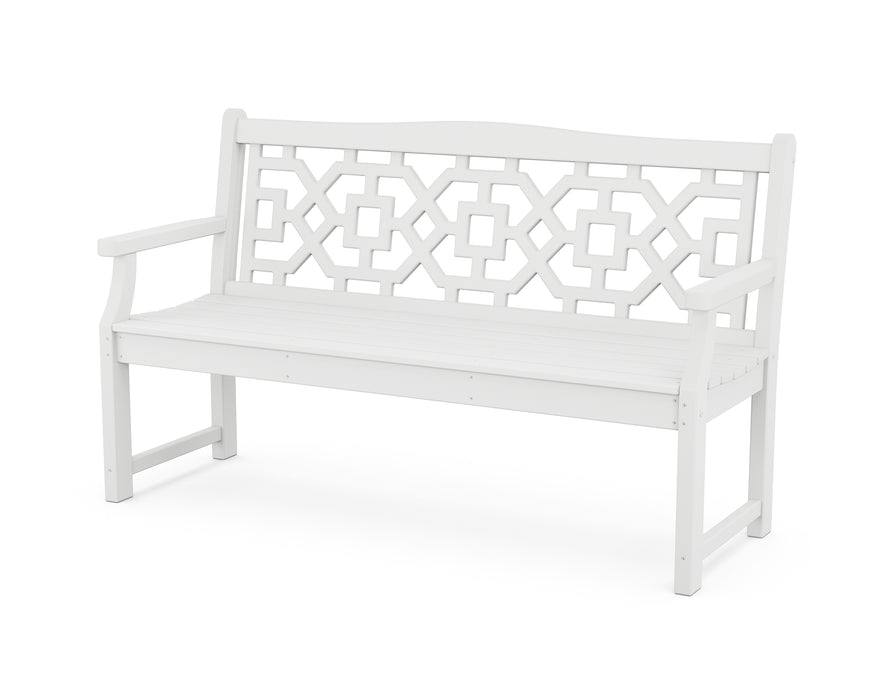 Martha Stewart by POLYWOOD Chinoiserie 60” Garden Bench in White