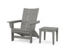 POLYWOOD® Modern Grand Adirondack Chair with Side Table in Slate Grey