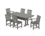 POLYWOOD® Mission 7-Piece Farmhouse Dining Set with Trestle Legs in Slate Grey