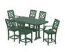 Martha Stewart by POLYWOOD Chinoiserie 7-Piece Counter Set with Trestle Legs in Green