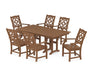 Martha Stewart by POLYWOOD Chinoiserie Arm Chair 7-Piece Farmhouse Dining Set in Teak
