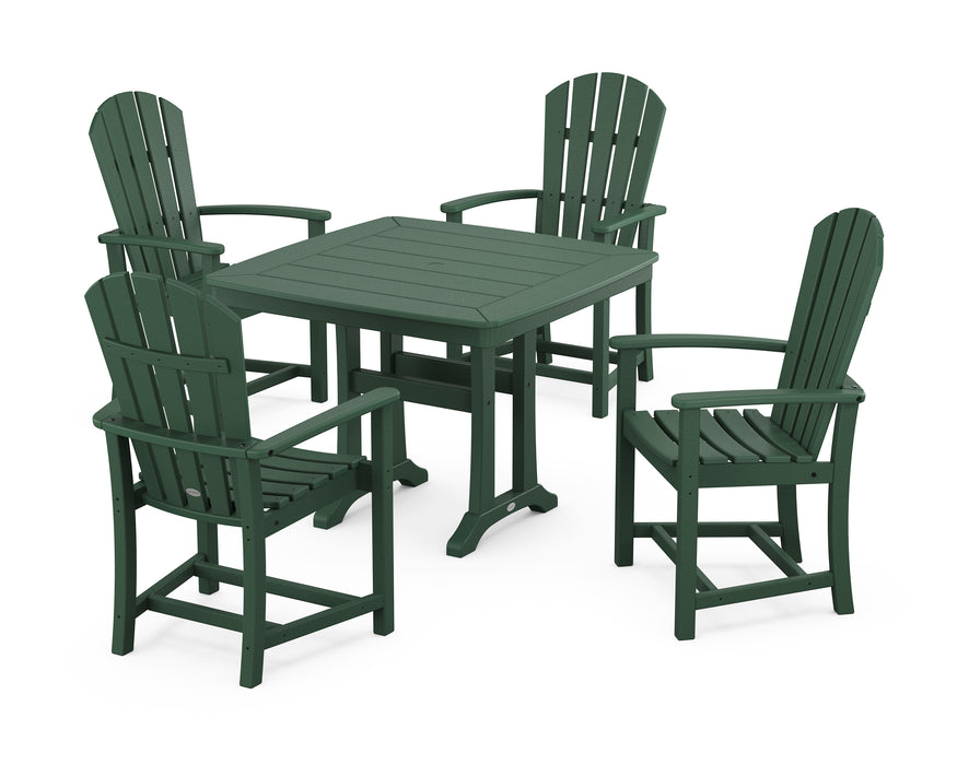 POLYWOOD Palm Coast 5-Piece Dining Set with Trestle Legs in Green