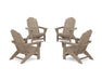 POLYWOOD® 4-Piece Vineyard Grand Adirondack Chair Conversation Set in Vintage Sahara