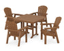 POLYWOOD Seashell Chair 5-Piece Farmhouse Dining Set in Teak