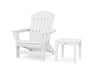 POLYWOOD® Nautical Grand Adirondack Chair with Side Table in White