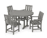 POLYWOOD® Mission 5-Piece Round Dining Set with Trestle Legs in Black