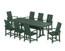 POLYWOOD Modern Adirondack 9-Piece Dining Set with Trestle Legs in Green