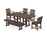 POLYWOOD® Mission 6-Piece Farmhouse Dining Set with Bench in Sand