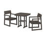 POLYWOOD EDGE 3-Piece Dining Set in Vintage Coffee
