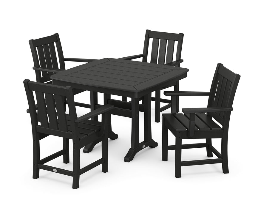 POLYWOOD® Oxford 5-Piece Dining Set with Trestle Legs in Green