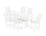 Martha Stewart by POLYWOOD Chinoiserie 7-Piece Counter Set with Trestle Legs in White