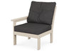 POLYWOOD Vineyard Modular Left Arm Chair in Sand with Ash Charcoal fabric