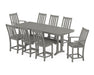 POLYWOOD® Vineyard 9-Piece Counter Set with Trestle Legs in Teak