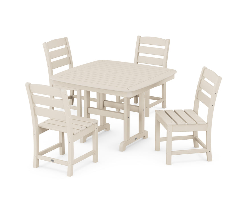 POLYWOOD Lakeside Side Chair 5-Piece Dining Set with Trestle Legs in Sand