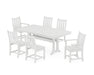 POLYWOOD Traditional Garden 7-Piece Dining Set with Trestle Legs in White