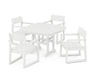 POLYWOOD EDGE 5-Piece Dining Set with Trestle Legs in White