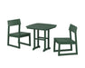 POLYWOOD EDGE Side Chair 3-Piece Dining Set in Green