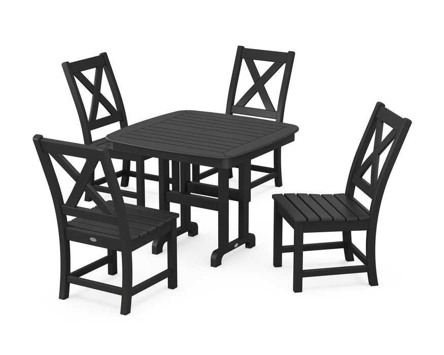 POLYWOOD Braxton Side Chair 5-Piece Dining Set in Black