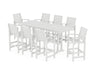 POLYWOOD® Signature 9-Piece Bar Set with Trestle Legs in White