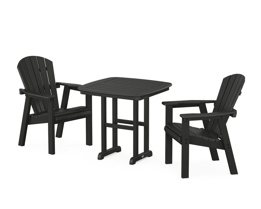 POLYWOOD Seashell 3-Piece Dining Set in Black