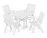 POLYWOOD Vineyard Folding 5-Piece Farmhouse Dining Set With Trestle Legs in White