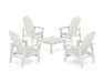 POLYWOOD® 5-Piece Vineyard Grand Upright Adirondack Chair Conversation Group in Vintage White
