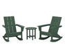 POLYWOOD Modern 3-Piece Adirondack Rocking Chair Set in Green