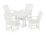 POLYWOOD Vineyard 5-Piece Dining Set with Trestle Legs in Vintage White