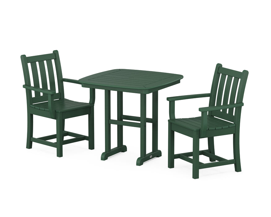 POLYWOOD Traditional Garden 3-Piece Dining Set in Green