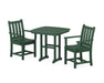 POLYWOOD Traditional Garden 3-Piece Dining Set in Green