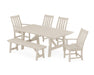 POLYWOOD Vineyard 6-Piece Rustic Farmhouse Dining Set With Bench in Sand