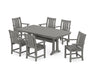 POLYWOOD® Oxford Arm Chair 7-Piece Dining Set with Trestle Legs in Teak