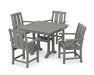 POLYWOOD® Mission 5-Piece Farmhouse Dining Set with Trestle Legs in Slate Grey
