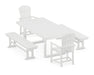 POLYWOOD® Palm Coast 5-Piece Dining Set with Benches in White