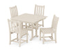 POLYWOOD Traditional Garden Side Chair 5-Piece Farmhouse Dining Set in Sand